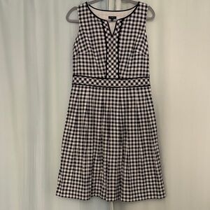 Talbots Navy Blue and White Gingham Sleeveless Dress, size 8P